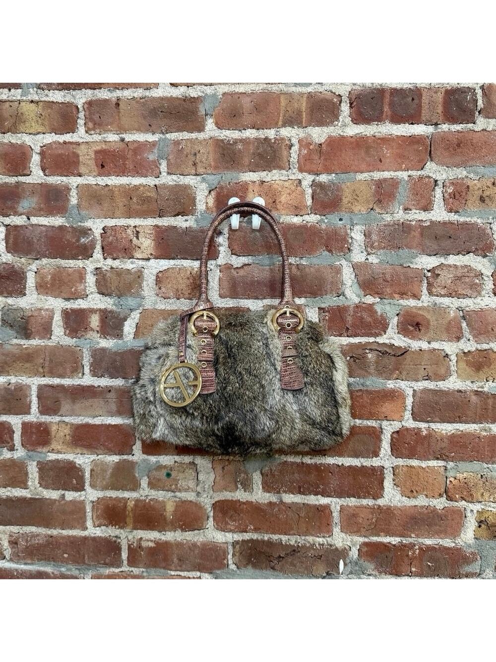 90's Francesco Biasia Rabbit Fur Shoulder Bag